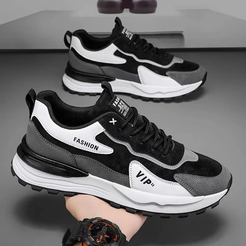 New Men's Breathable Mesh Sports Shoes Thick Sole Sports Shoes Men's Casual Running Shoes