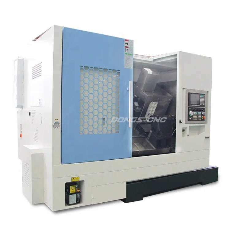 TCK52DY Horizontal Servo Turret 12T CNC Lathe Gear Cutting Numerical Control Machine with Axis Hydraulic Milling Lath