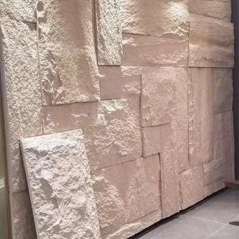 Artificial outdoor polyurethane stone faux look PU rock stone wall veneer panel