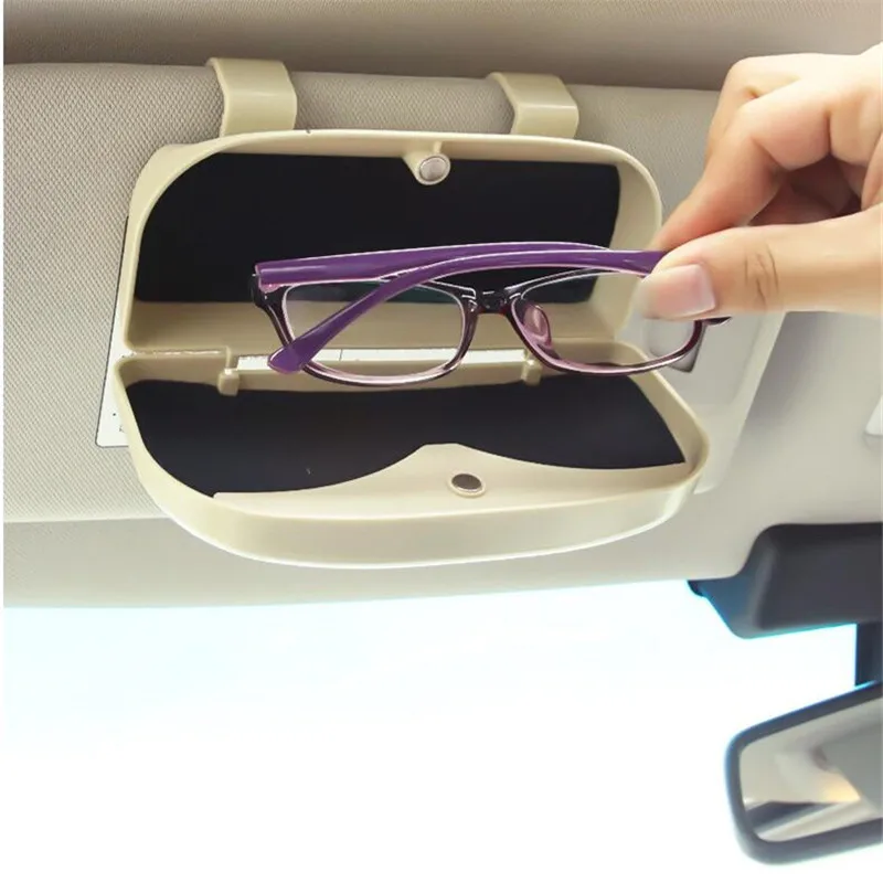 Glasses Holder Magnetic Car Sun Visor Glasses Case Organizer Glasses  Storage Box - Black Wholesale