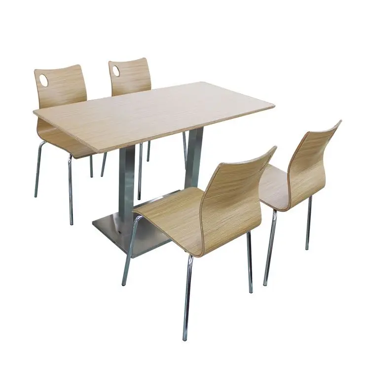 Table and Used for Restaurant Kfc Dinner University Desk Shell Fast Food Cushions Metal Chrome Base Thonet Bentwood Chair