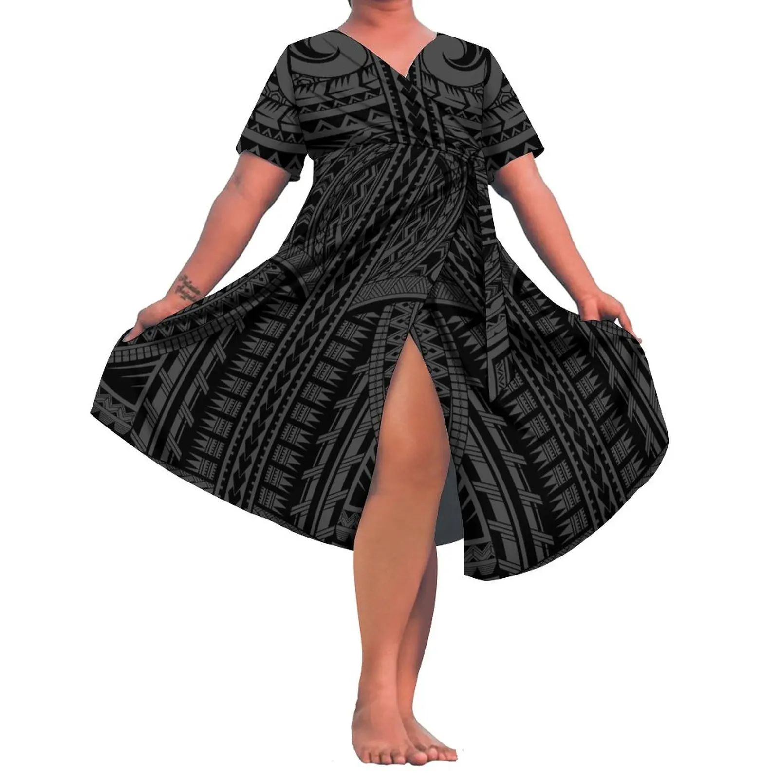 island dresses Find Your Coast Life Open Shoulder Dress XS kissed artisans at Find Your Coast Polynesian Large Hemline Women's Dress