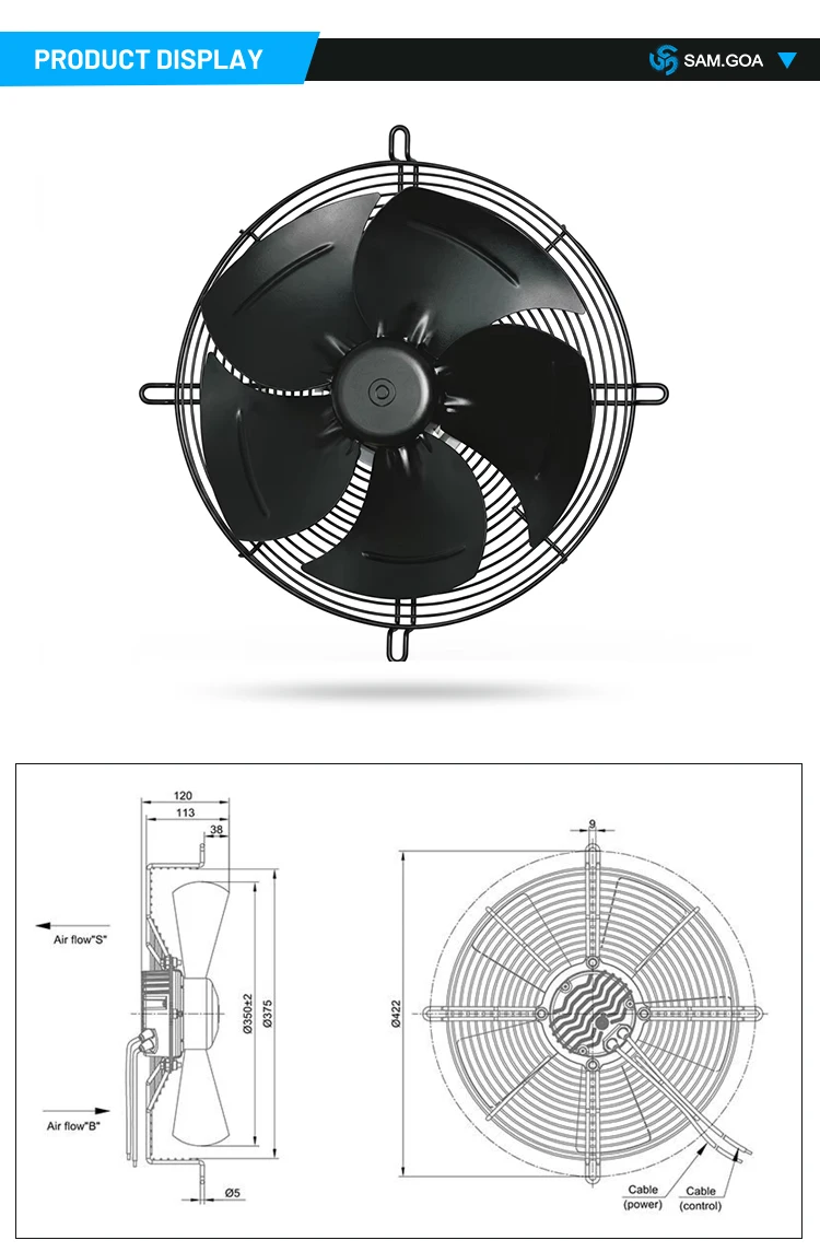 Industrial Paint Booth Condenser, Axial, IP54, 230V - detail 4