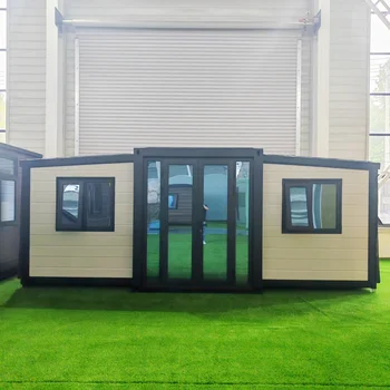 High Quality 40ft Luxury Prefab Security Villas Waterproof Expandable Home Container 3 Bedrooms 20ft Sandwich Panel Made Steel