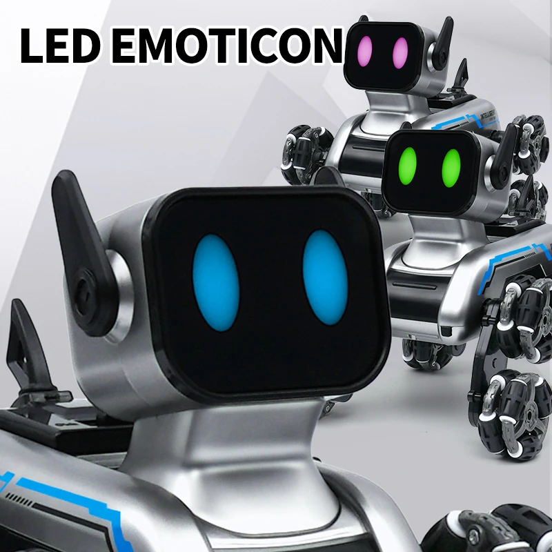 High Speed Remote Control Electronic Pet Dog Eight-wheel RC Controlled Electronic Smart Robot Dog Intelligent AI Educational Toy
