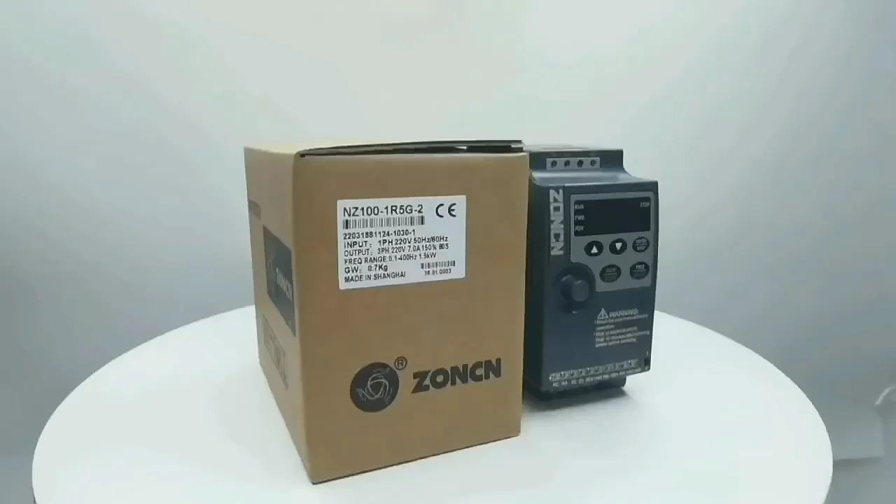 220V 1PH to 3PH 1.5KW 7A VFD Variable Frequency Drive Inverter NZ100-1R5G-2 DIN 