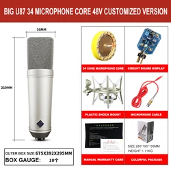 Конденсаторный микрофон U87 для прямой трансляции и распознавания. Корпус микрофона сделай сам