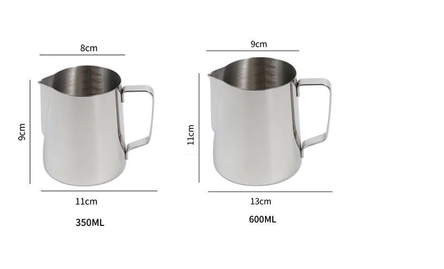 2024  Custom 350ml 600ml Milk Fronter Picther Milk Cup Espresso Latte Garland Bubbler Barista Stainless Steel 600ML Coffee Mug