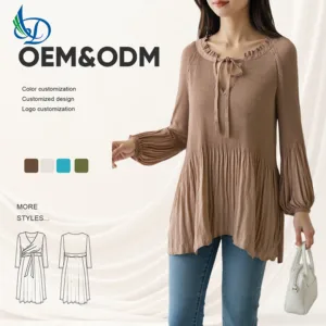 Women's High-quality Shirt 2026 Fashion Trend Ruffle Edge Breathable Casual Woven Shirt, Suitable for Autumn Solid Color