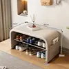 80cm off-white U-shaped shoe changing stool