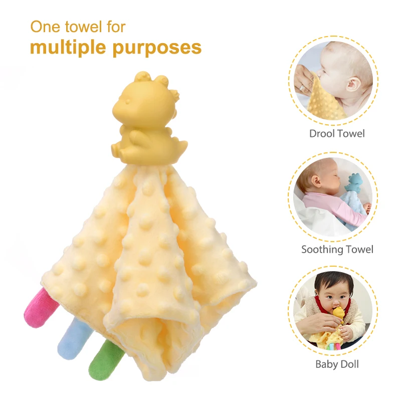 Baby Comforter Sleeping Blanket Teether Toy Super Soft Cotton Baby Lovey Security Blanket for Babies