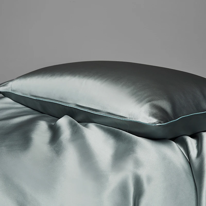 4PCS Silk Bedding Sheet Sets silk pillowcase 19mm 200*230cm 100%Pure Mulberry Luxury Satin Silk Bedding Sets