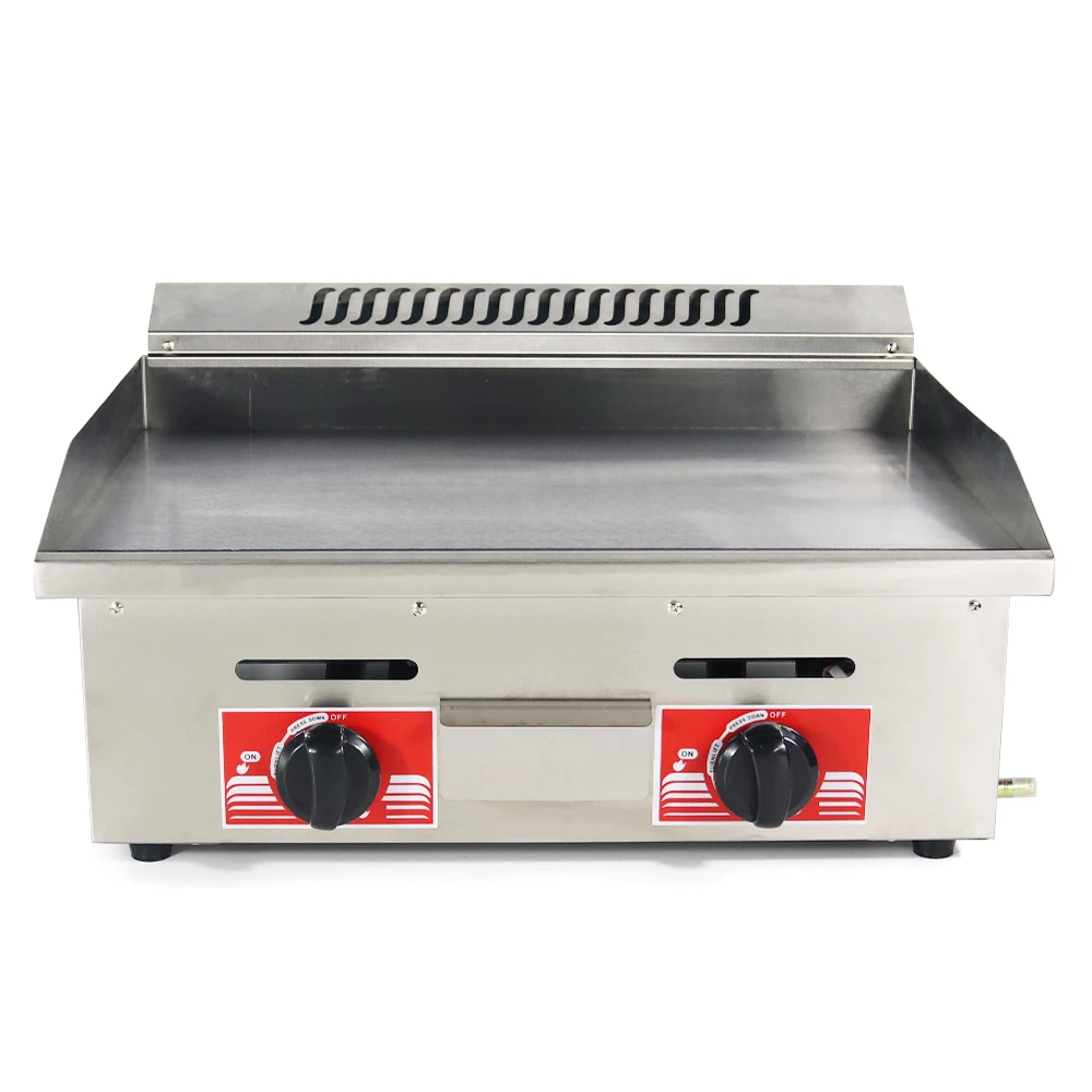 Hot sale 2 Burners  gas griddle flat plate stainless steel Gas Cast Iron Griddle Commercial Gas Griddle factory