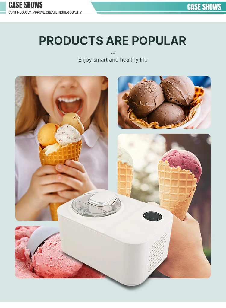 Lifecode 1.2l Home Use Compressor Self Cooling Mini Ice Cream Maker Tabletop Ice Cream Making