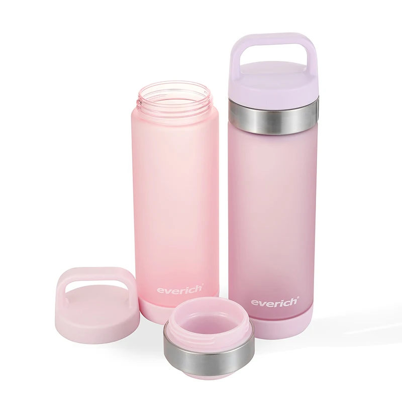 Everich 2024 Newest 600ml Plastic Bottles Bpa Free Tritan Water Bottles with Pill case