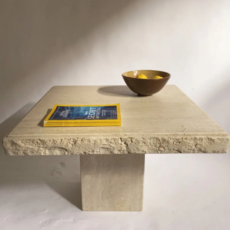 product ydstone natiural colored travertine coffee table modern with traditional style for home living room decor961-2
