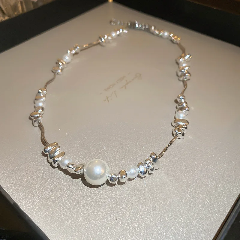 New Irregularly Trending Fashion Pearl Necklace and Bracelet Sets Luxury Design Necklaces Set