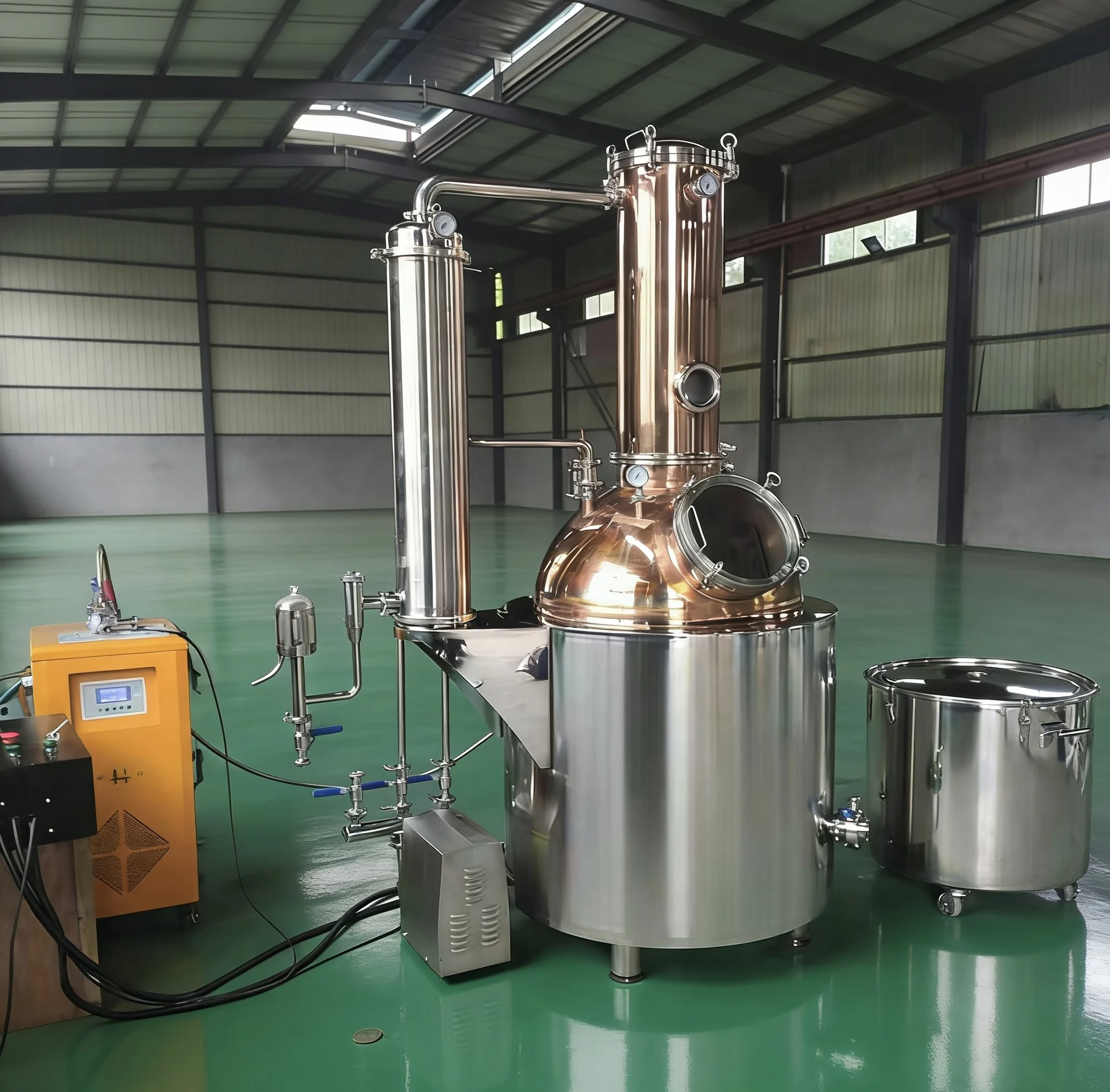 Raki Distilling Equipment 500L Electrical Heating Whiskey Distillery Still Copper Pot Gin Distiller Gearbox Motor JM