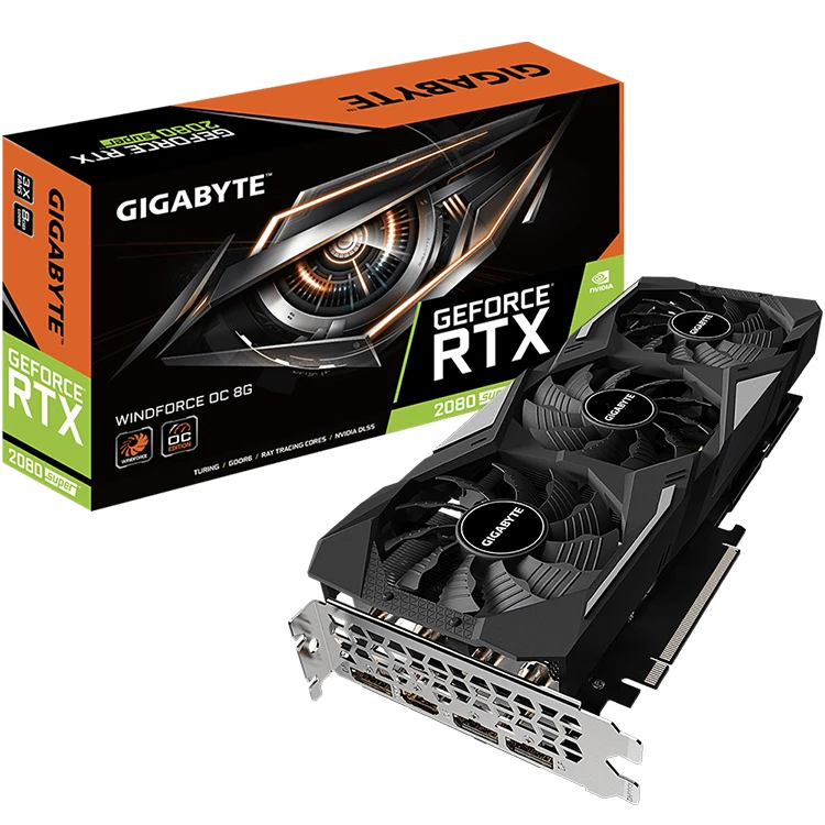 GIGABYTE NVIDIA GeForce RTX 2080 SUPER WINDFORCE OC 8G Used Gaming Graphics  Card with 8GB GDDR6 256-Bit Memory
