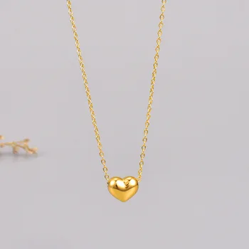 fashion jewelry wholesale  316l stainless steel necklaces heart design 18k gold plated  jewelry for women