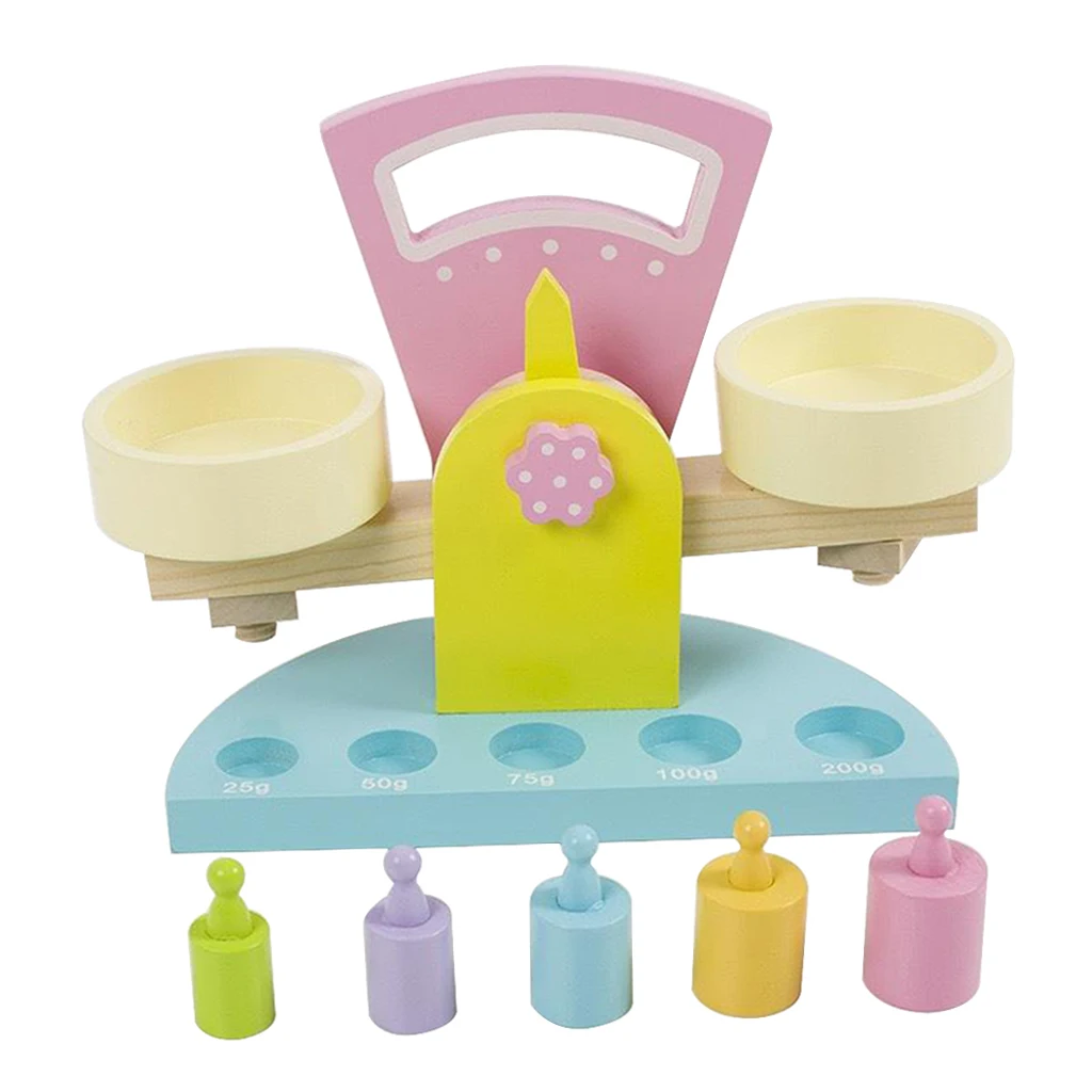 Montessori Wooden Balance Beam Weight Scale For Preschool Training