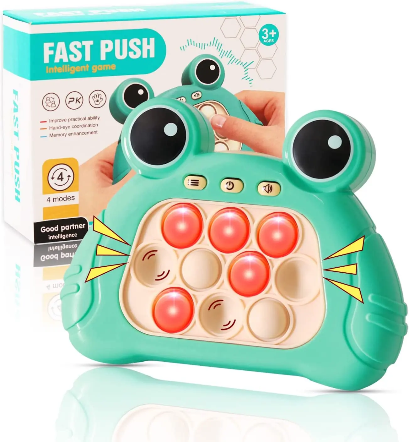 Console de jogo de push rápido de desenho animado, brinquedos