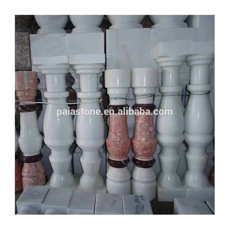Guangxi White Marble Balcony Baluster Polished Granite Landscape Rail for Hotel Interior Staircase & Balcony Use