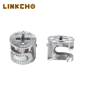 16mm Board Nickel Plated Zinc Alloy Wardrobe Cabinet Dowel Pin Furniture Assembly Fitting Mini Fix Screw Cam Connector Lock