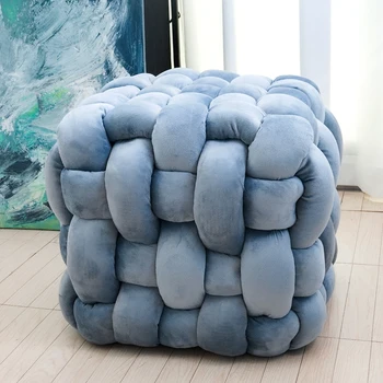 Living Room Furniture Footrest Velvet Foot Stool Ottoman Pouf