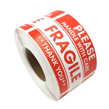 Red Fragile Labels Sticker Fragile/handle With Care Label Fragile ...