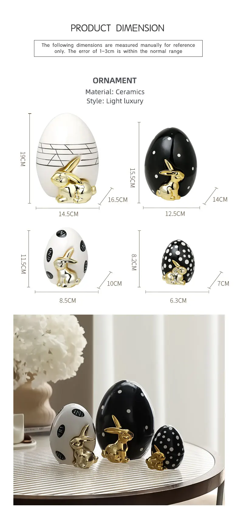 Ceramic Rabbit Key Tray & Trinket Dish - 7x7.3 Inch Silver Bunny Statue For Entryway, Desk, Or Dresser