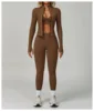 Giacca marrone reggiseno legging set 3 pezzi