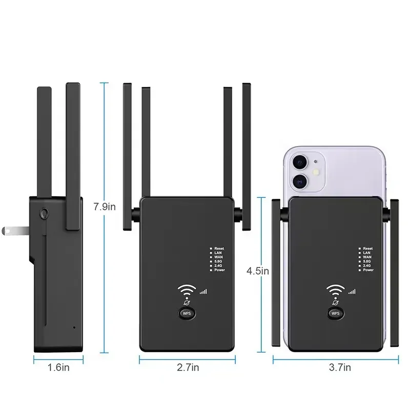 顶级时尚迷你wifi增强器天线网络信号增强器扩展器双频wifi中继器