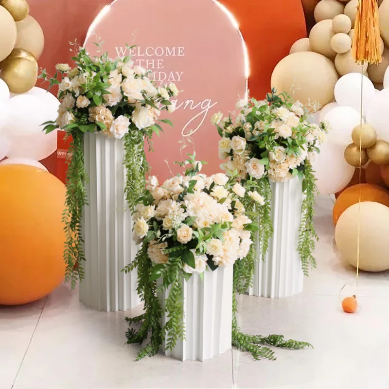 Champagne Rose Wedding Flowers Background Artificial Flowers Decoration