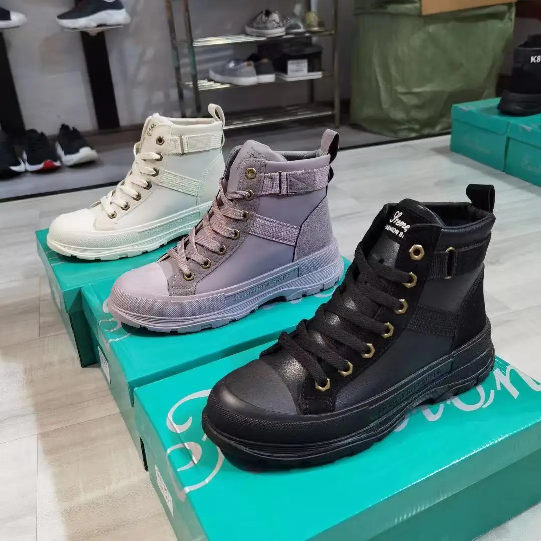 Botas De Lona De Estilo Británico Para Mujer,Botines Cortos De Suela Gruesa  A La Moda,Informales,Otoño E Invierno,Nuevas - Buy Las Mujeres Botas Martin  Botas,Botas De Mujer Zapatos,Lona Botas Martin Botas Product on