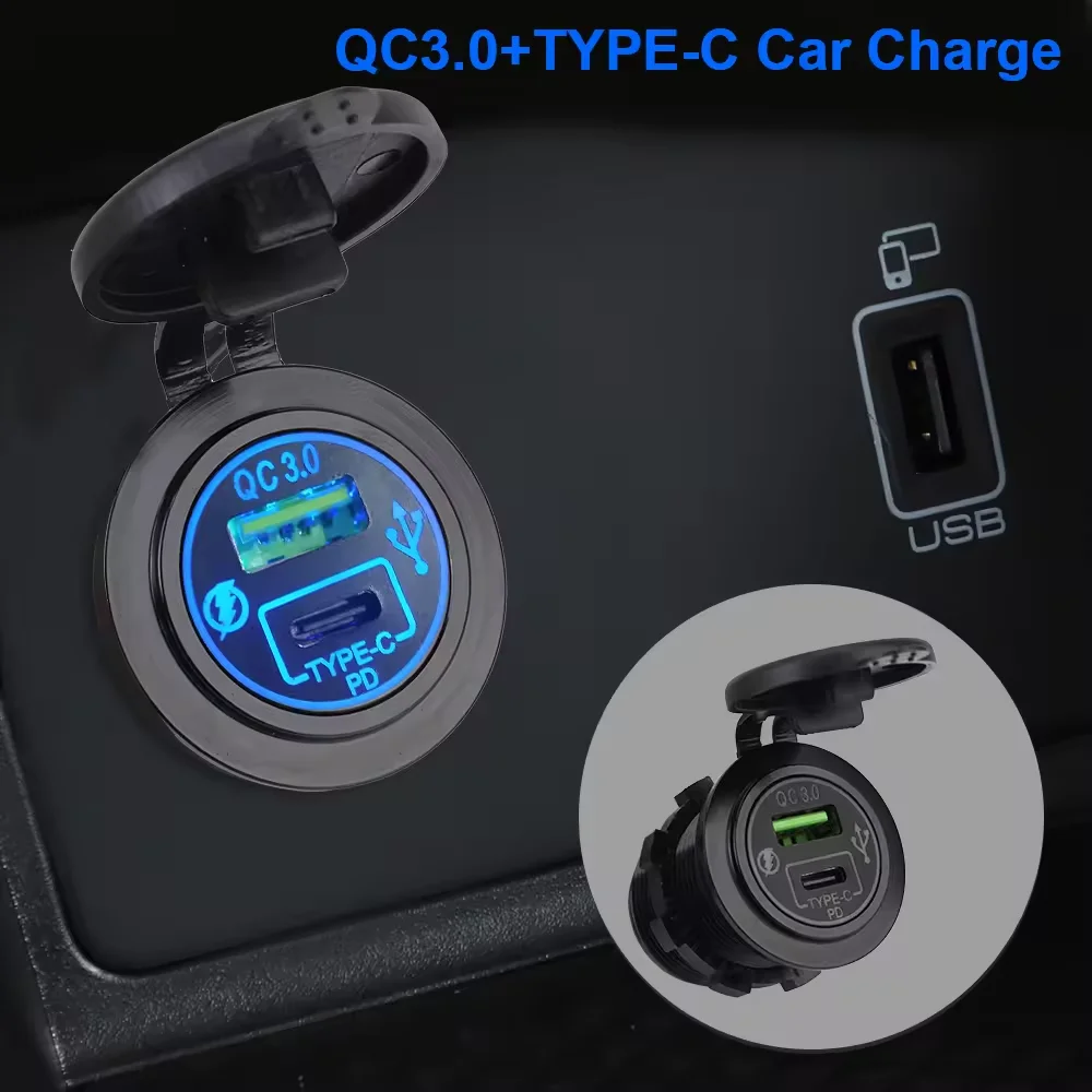 product new 12 24v usb chargers 30 type c car power adapter charging socket truck caravan automobile accessories for boat marine-1