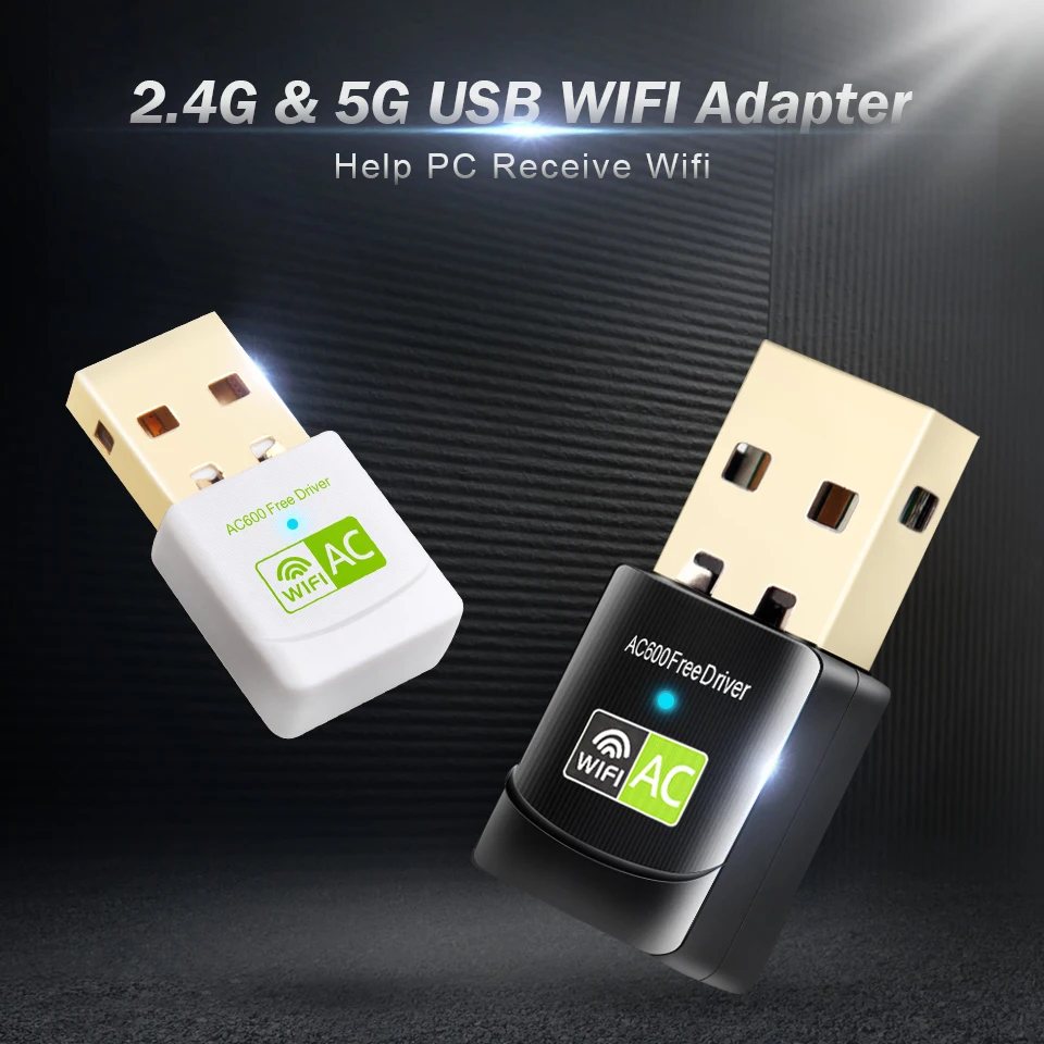 フリードライバUSB Wifiアダプター600Mbps Wi Fiアダプター5ghz