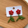 Red Crystal Flower with Leaf