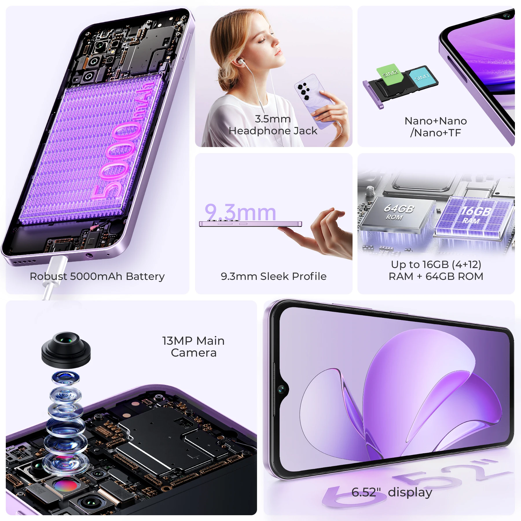 Original Oukitel C2 Smartphone 4GB+64GB 6.6 Inch 60 Hz HD Screen