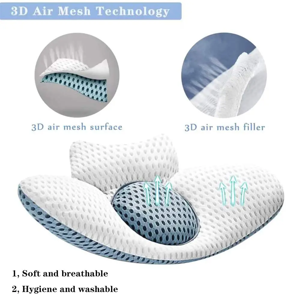 3d Lumbar Pillow With Adjustable Height For Sleeping Back Support