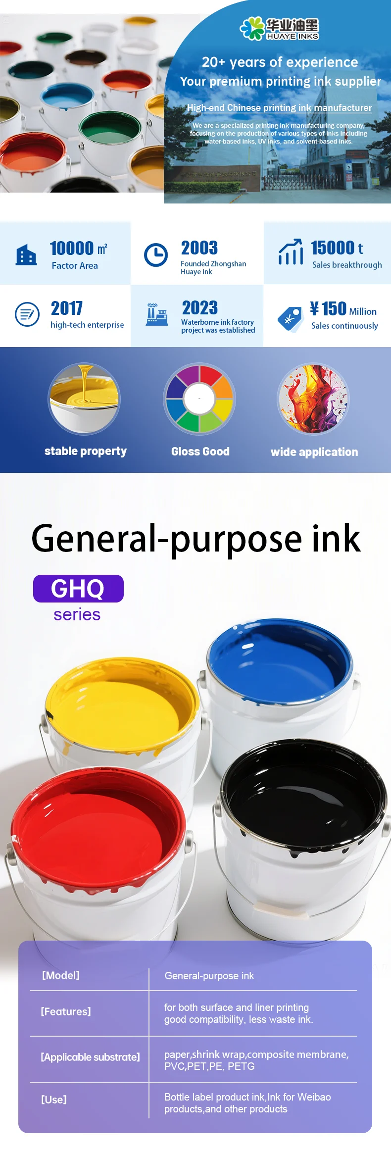 Solvent-based inks for printing labels and shopping bags on plastic bags and packaging materials supplier