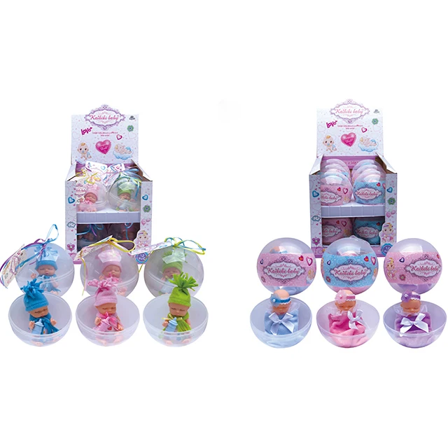 
 Мини карманная игрушка, силиконовая кукла новорожденный, кукла-сюрприз в шарике для девочек (12 шт.)  