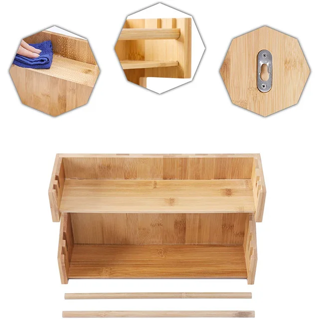 Buy Wholesale China Multi-function Bamboo Shelf With Removable Dividers-  Spice Rack, Floating Shelf, Or Drawer Organizer & Bamboo Shelf at USD 2