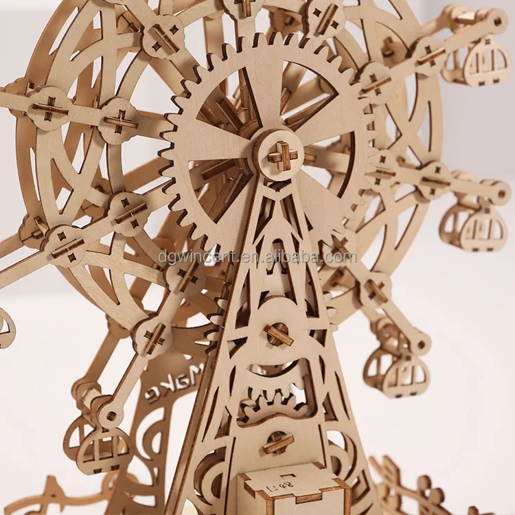 Cpc Astm And Cpsia Solar Power 3d Ferris Wheel Puzzle Wooden Building