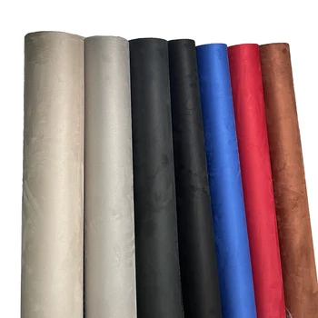 Eco Solvent Velvet Suede Fabric Charcoal Grey Red Black Brown Car Interior Wraps
