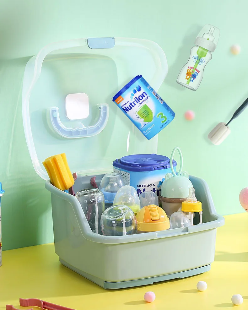 Portable Nursing Bottle Storage Box Dinnerware Organizer Baby Bottle