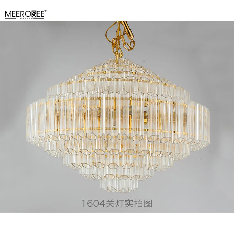 Meerosee Customized Crystal Chandelier Luxury Glass Pendant Lamp /Home Living Room Chandelier MD86788