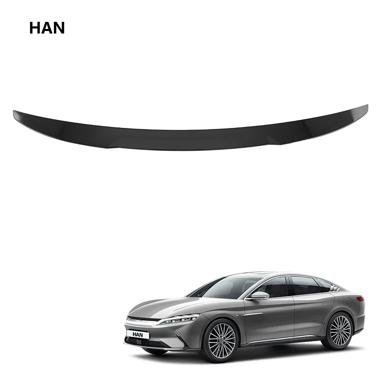 Car Trunk Spoiler Wing ABS Carbon Fiber Pattern Tail Spoiler New Energy Vehicles Car Rear Wing for BYD Han Ev Accessories