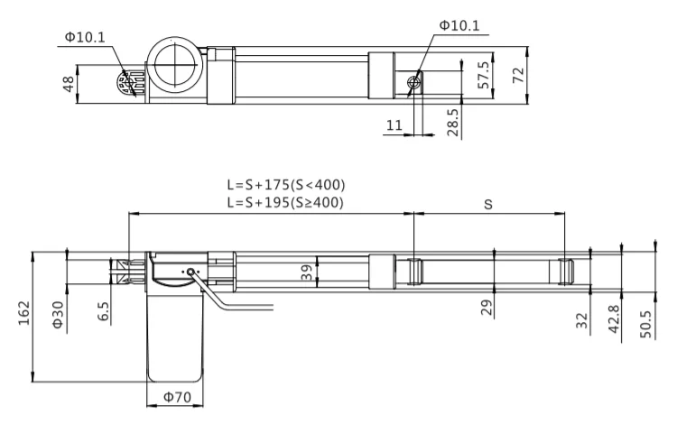 JIECANG 24v 29v 500mm Stroke Linear Actuator for Electric Automatic Gate Window Opener