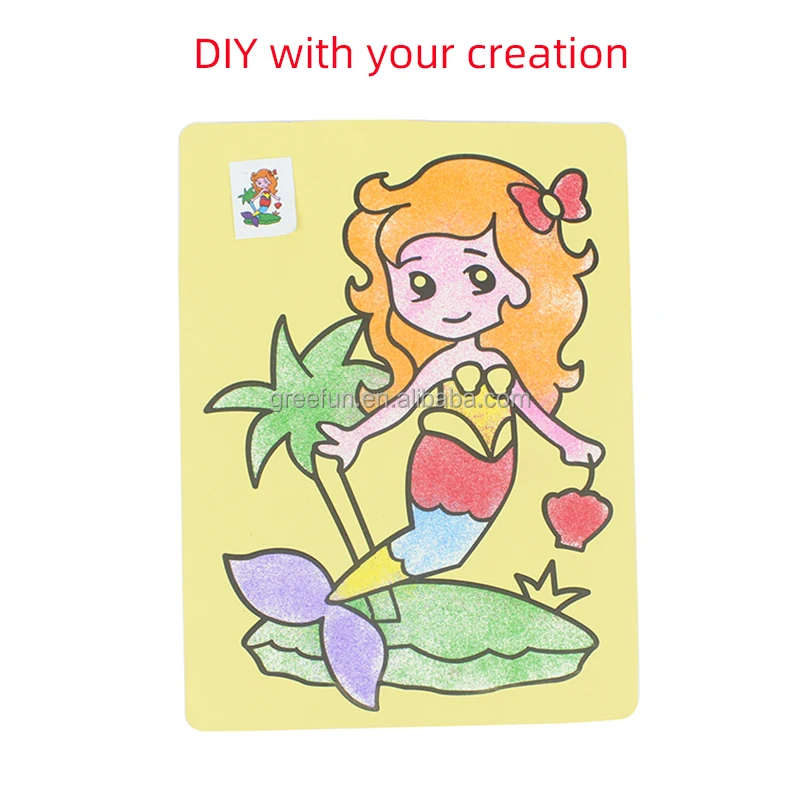 Children Sand Painting Art Drawing Card,Kids Handmade Artwork Sand Drawing  Sticker,Painting Sand Paper For Kids' Birthday Toy - Buy Children Sand  Painting,Sand Drawing,Painting Sand Paper Product on 